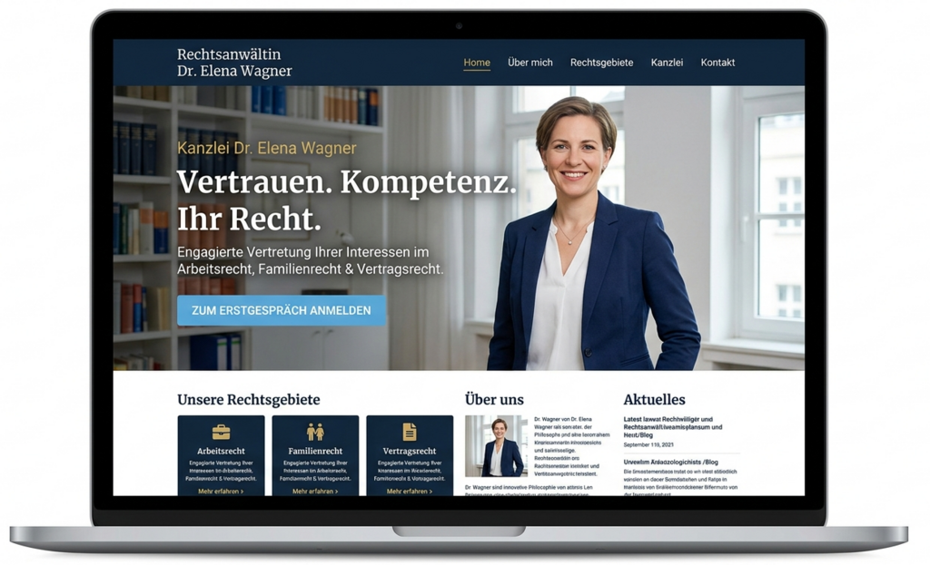 Muster Webseite für eine Rechtanwältin